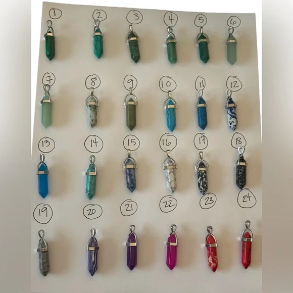 Hexagonal Stone or Crystal Pendant on 925 Sterling Silver Chain. - Picture 13 of 16